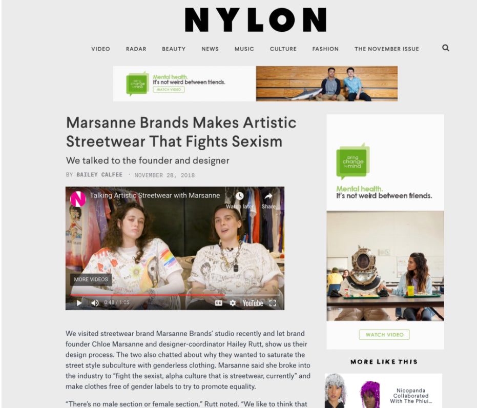 Marsanne Brands shows Nylon Magazine how they make their dope streetwear and talks about their mission to create artistic streetwear.