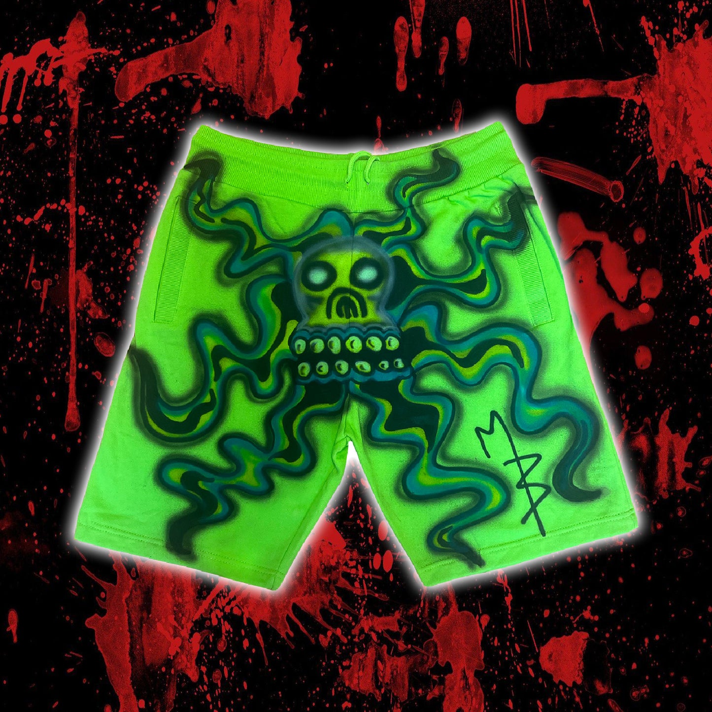 FLAMING SKULL SHORTS