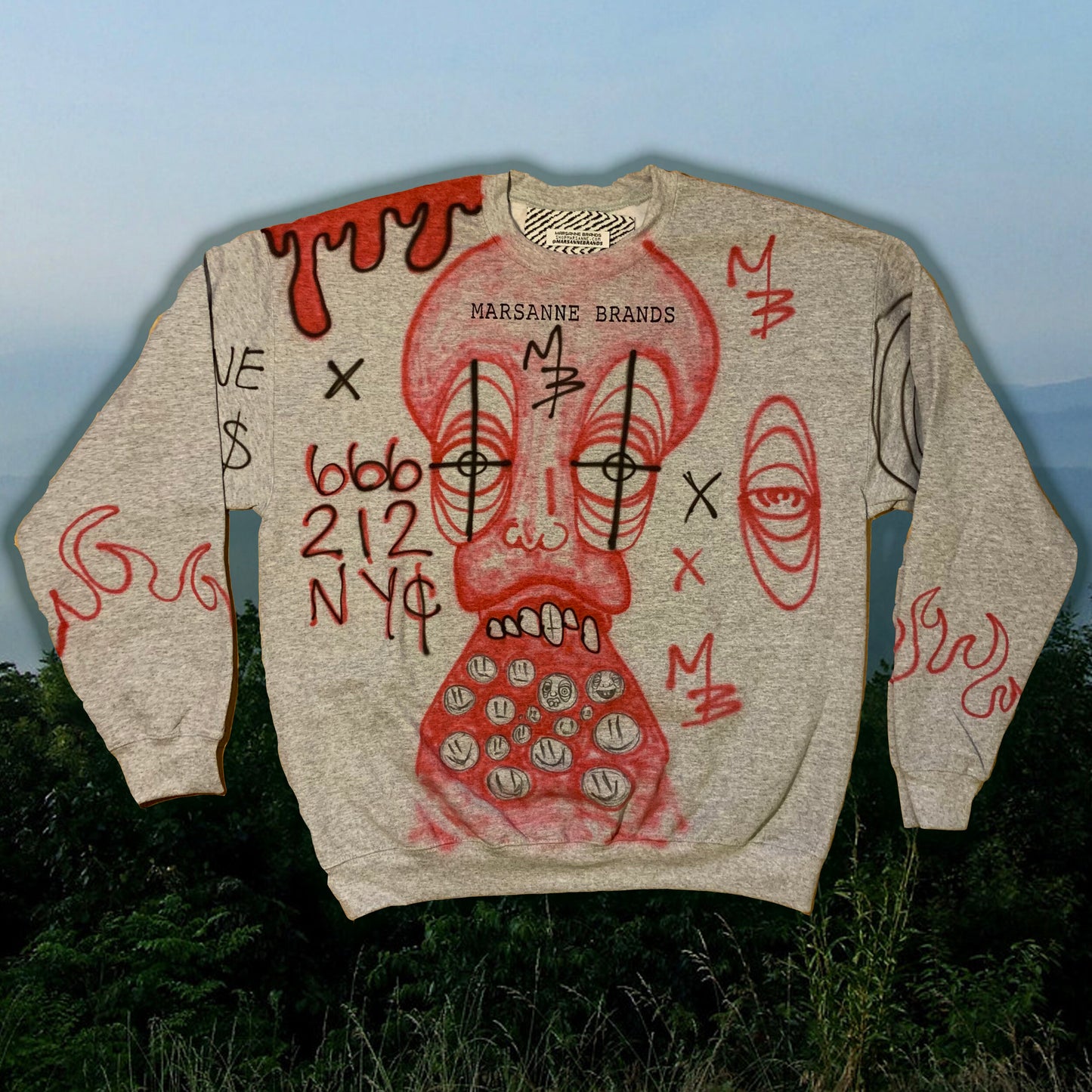 RED ALIEN CREWNECK