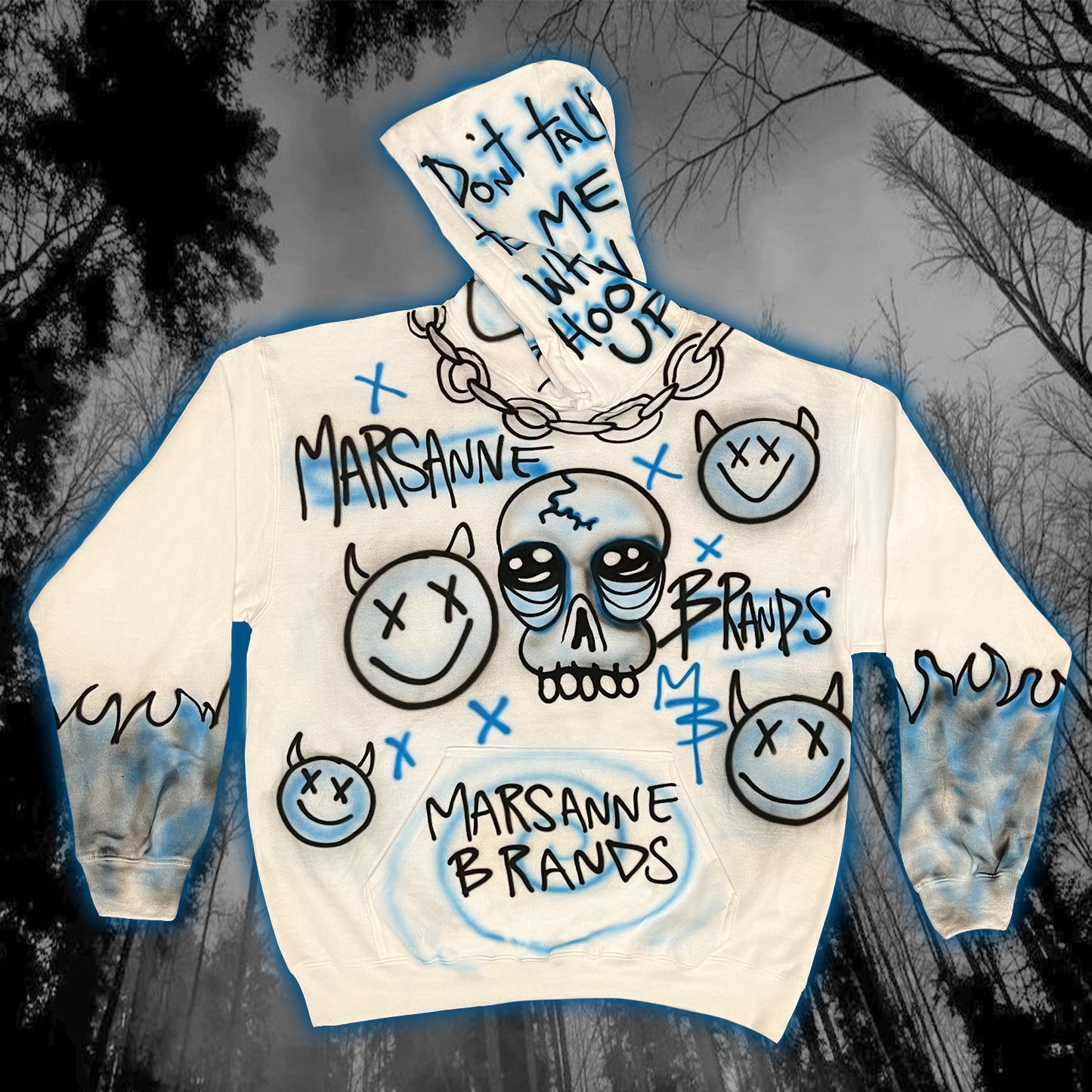 BLUE SMOKE SKULL HOODIE