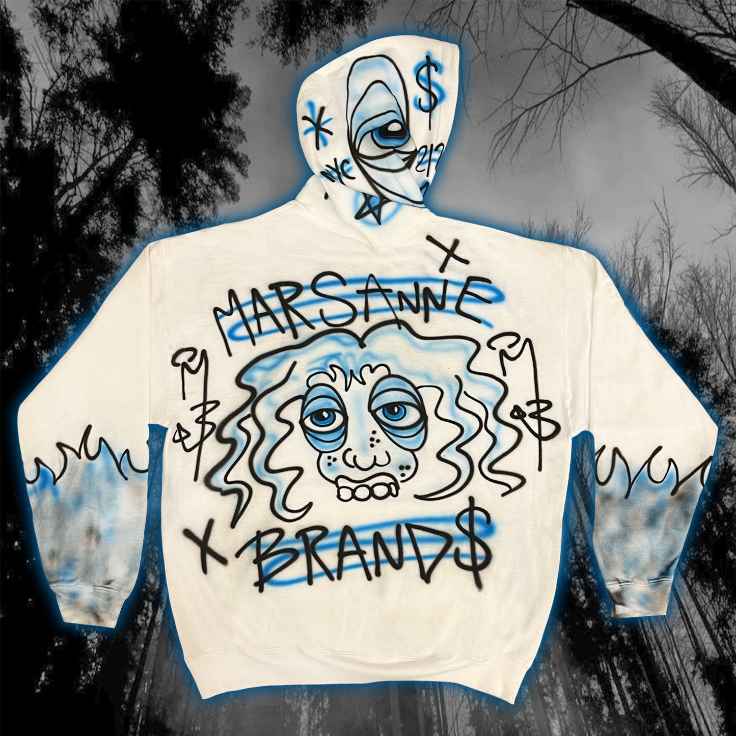 BLUE SMOKE SKULL HOODIE