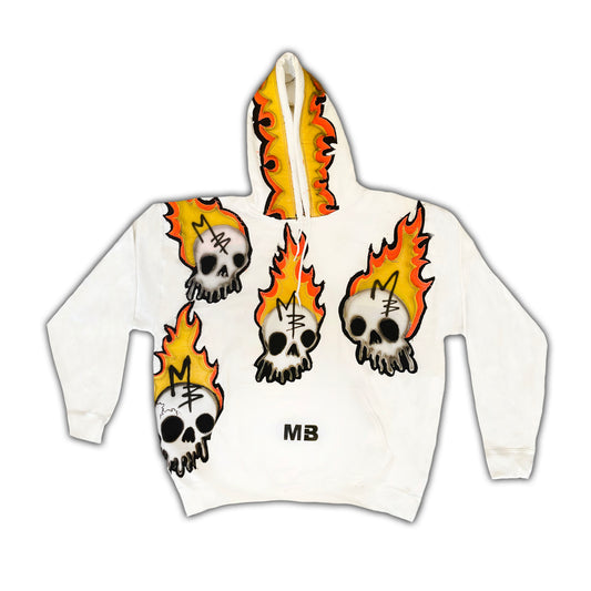 FLAMING SKULL HOODIE