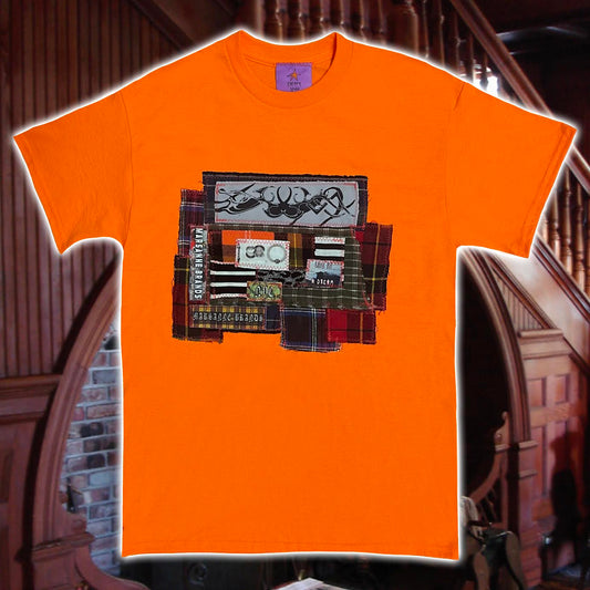 PIERCED FLANNEL PATCHWORK TEE