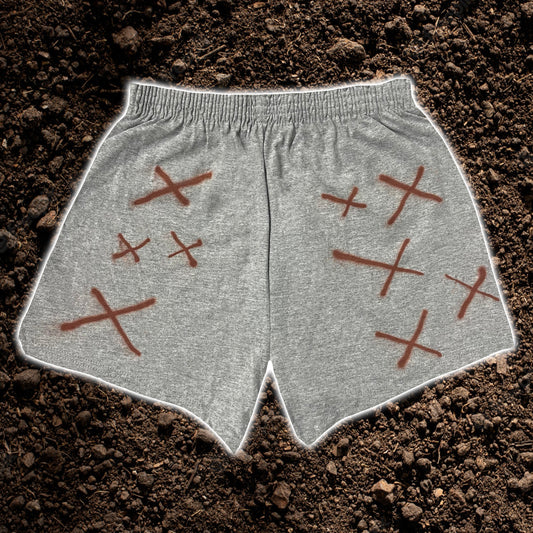 GREY LOGO CHEER SHORTS