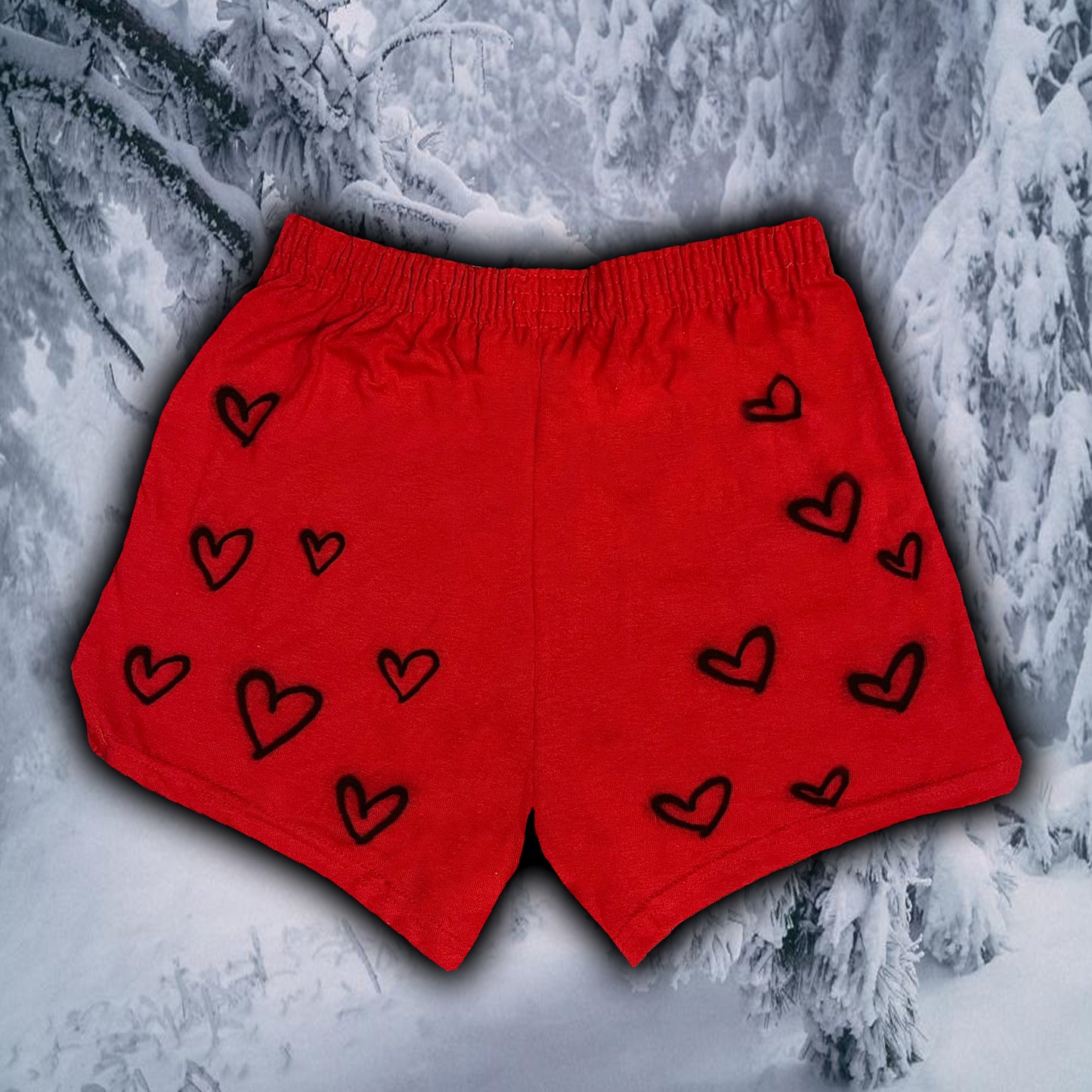 RED LACE CHEER SHORTS